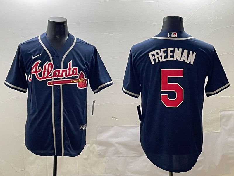 Men Atlanta Braves #5 Freeman Blue Game 2025 Nike MLB Jersey style 1
